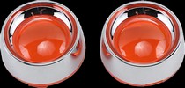 Kuryakyn Deep Dish Bezels For Bullet Turn Signals Amber Lens Chrome Be