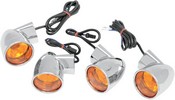 Drag Specialties Turn Signal Kit Bullet Style Amber Chrome Lights T/S