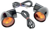 Drag Specialties Front Led Turn Signal Black W/ Orange Lens Lights T/S