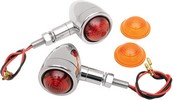 Drag Specialties Mini-Bullet Marker Lights Amber/Red Lens Chrome Light