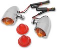 Drag Specialties Mini-Retro Marker Lights Bolt-Mount Amber/Red Lens Ch
