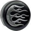 Drag Specialties Cover Horn Flame Black Cover Horn Blk/Chr Flame