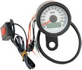 Drag Specialties 1.8" Electronic Speedometer Black Housing White Face