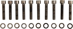 Drag Specialties Black Chrome Socket-Head Cam Cover Bolt Kit Smooth Bo