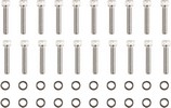 Drag Specialties Bolt Kit M8 Rocker Box Knurled Allen Head Chrome Bolt