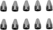 Ciro Screw Caps Fluted Spike 1/4" Black-Chrome Caps Fluted 1/4 Blk Chr