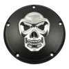 Skull Derby Cover 5-Hole. Black & Chrome 99-17 Dyna, 99-18 Softail (Ex