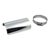 Universal Smooth Heat Shield 4" Long Chrome 2-1/4" Exhaust Pipes