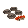 Smoke flat turn signal lens kit, FX/XL 86-up with amber bulbs