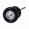 Oil tank dipstick with temperature gauge. Black w/white face