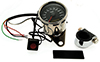 Midi hastighetsmtare, elektronisk KM/H, 60mm,rostfr. hus, svart tavla