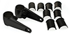 Lamphållare sidomontering "Classic Style" 35-41mm gaffelben, svart