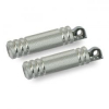 Knurled Aluminum Foot Pegs. Small Diameter. Polished Traditional H-D M