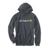 Carhartt carhartt signature logo hooded sweatshirt carbon heather Male