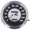 FL speedometer, ''46-47 face'', silver/black. 2:1 kmh With 5/8-18 thr