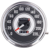 FL speedometer, ''41-45 face'', silver/black. 2:1 kmh Modern needle/p