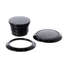 Pop-Up Gas Cap, Left & Right Set. Black M8 Softail: 18-20 Flde Deluxe