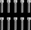 Drag Specialties Socket-Head Bolt 10-32X0.875 Knurled Chrome 10-32 X 7