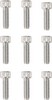 Drag Specialties Chrome Socket-Head Kicker Cover Bolt Kit Knurled Sckt