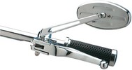 Drag Specialties Mirror Ness Stealth Ii Oval W/ 6" Stem Chrome Stealth
