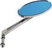 Drag Specialties Mirror Ness Stealth Ii Oval W/ 6" Stem Blue Reflector