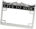 Drag Specialties License Plate Frame "Live-To-Ride" Chrome Chr Live-Ri