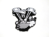 Black and White Knucklehead Engine Patch