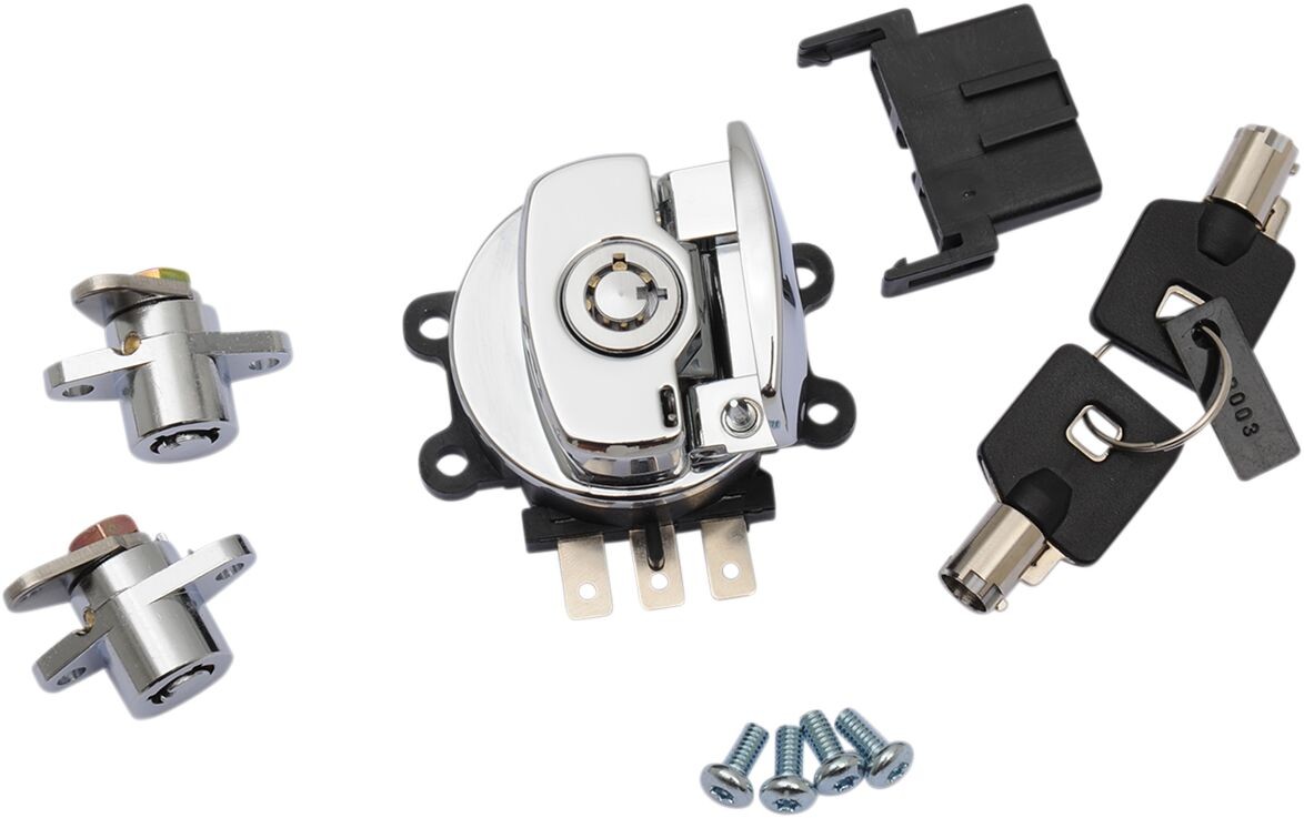 Drag Specialties Side Hinge Chrome Ignition Switch for Harley Davidson
