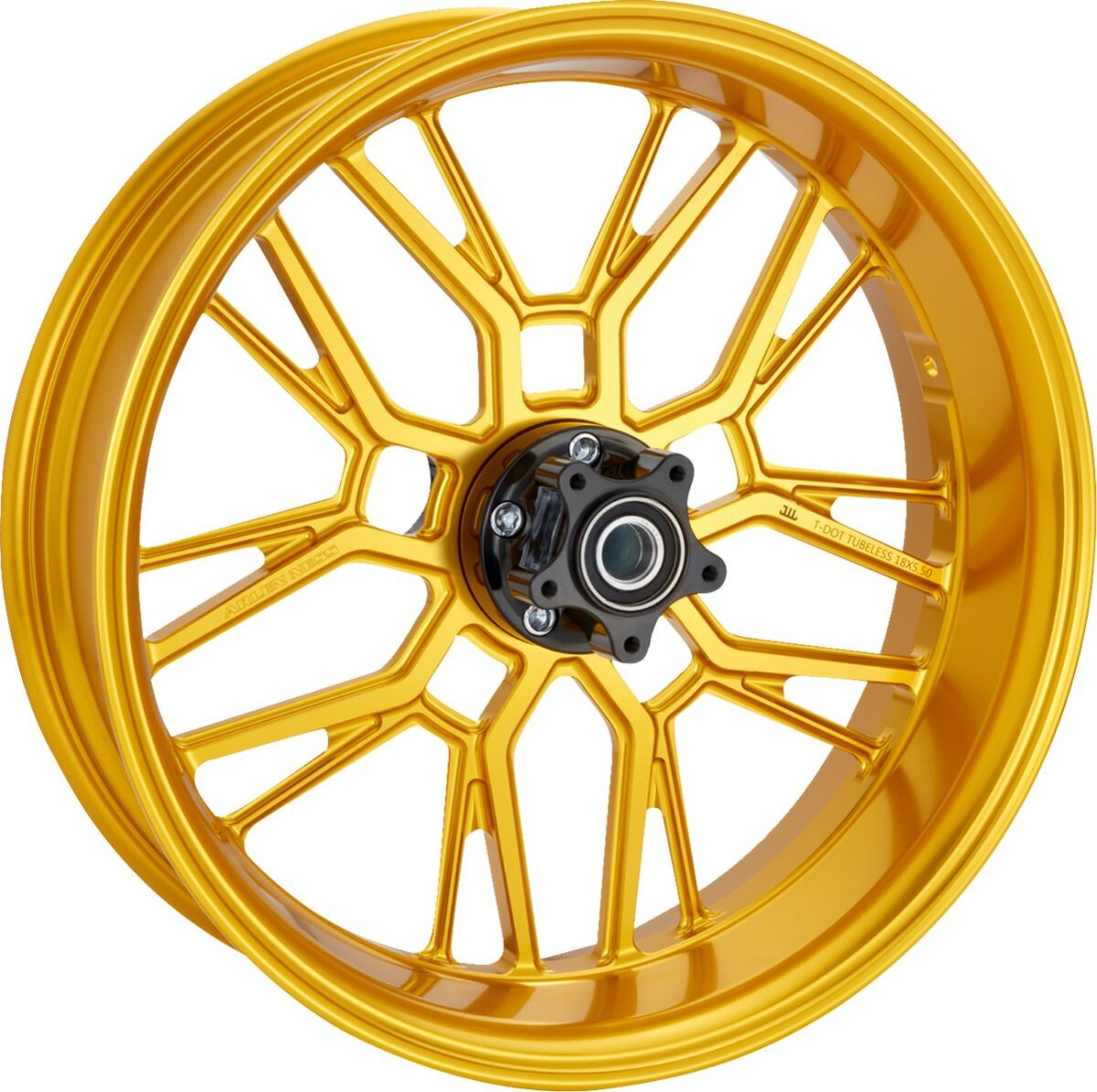 Arlen Ness Rim Split Spoke 18 X 5.5,Gold Rim Split Spoke 18 X 5.5 Gold