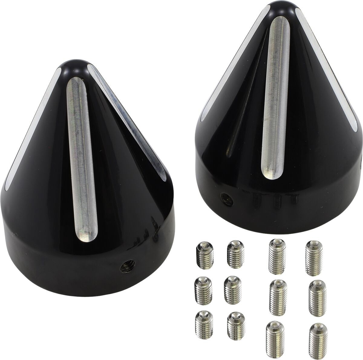 La Choppers Axle Caps-Spike Contrast Cut Black For Hd Axle Caps Spike