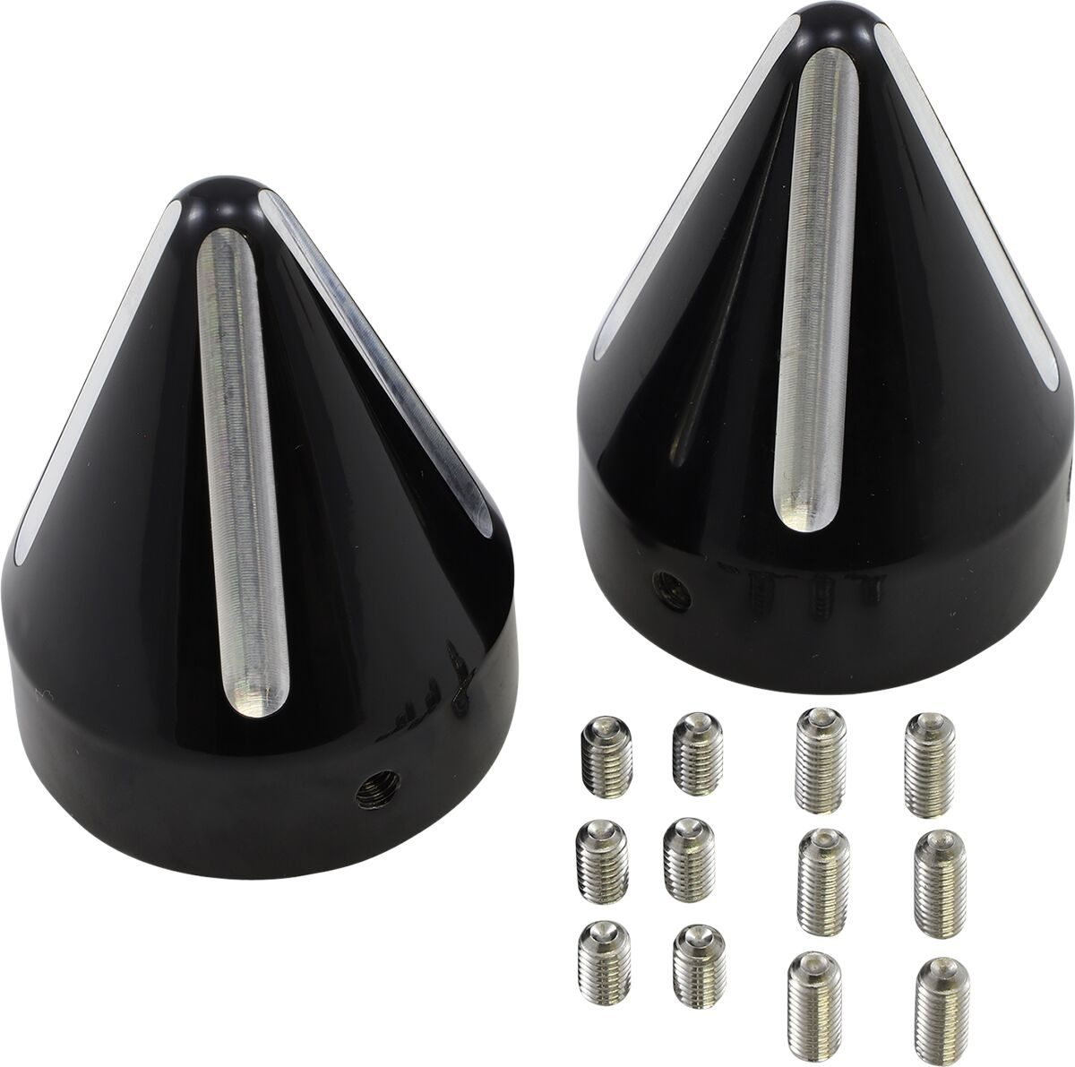 La Choppers Axle Caps-Spike Contrast Cut Black For Hd Axle Caps Spike