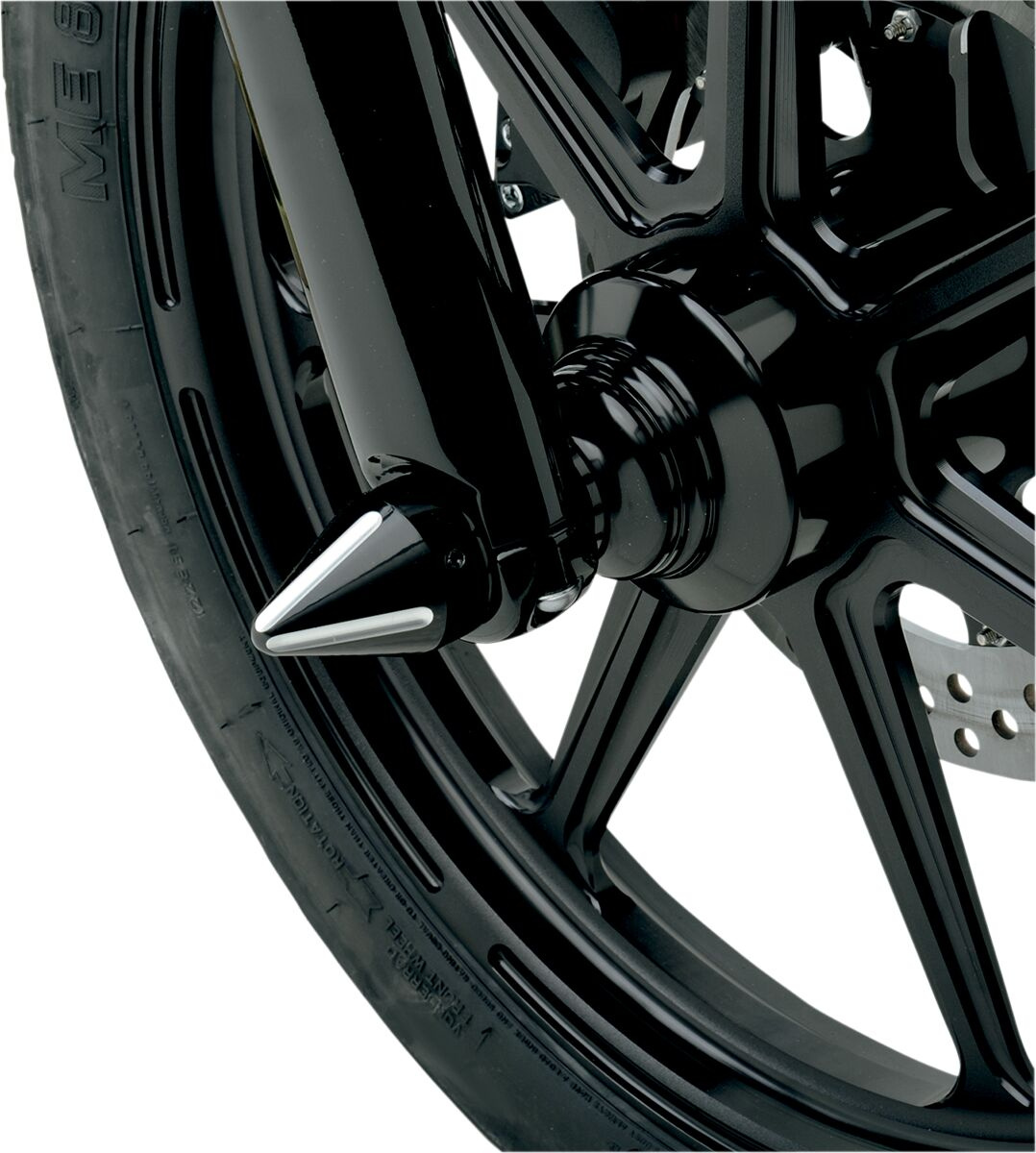 La Choppers Axle Caps-Spike Contrast Cut Black For Hd Axle Caps Spike