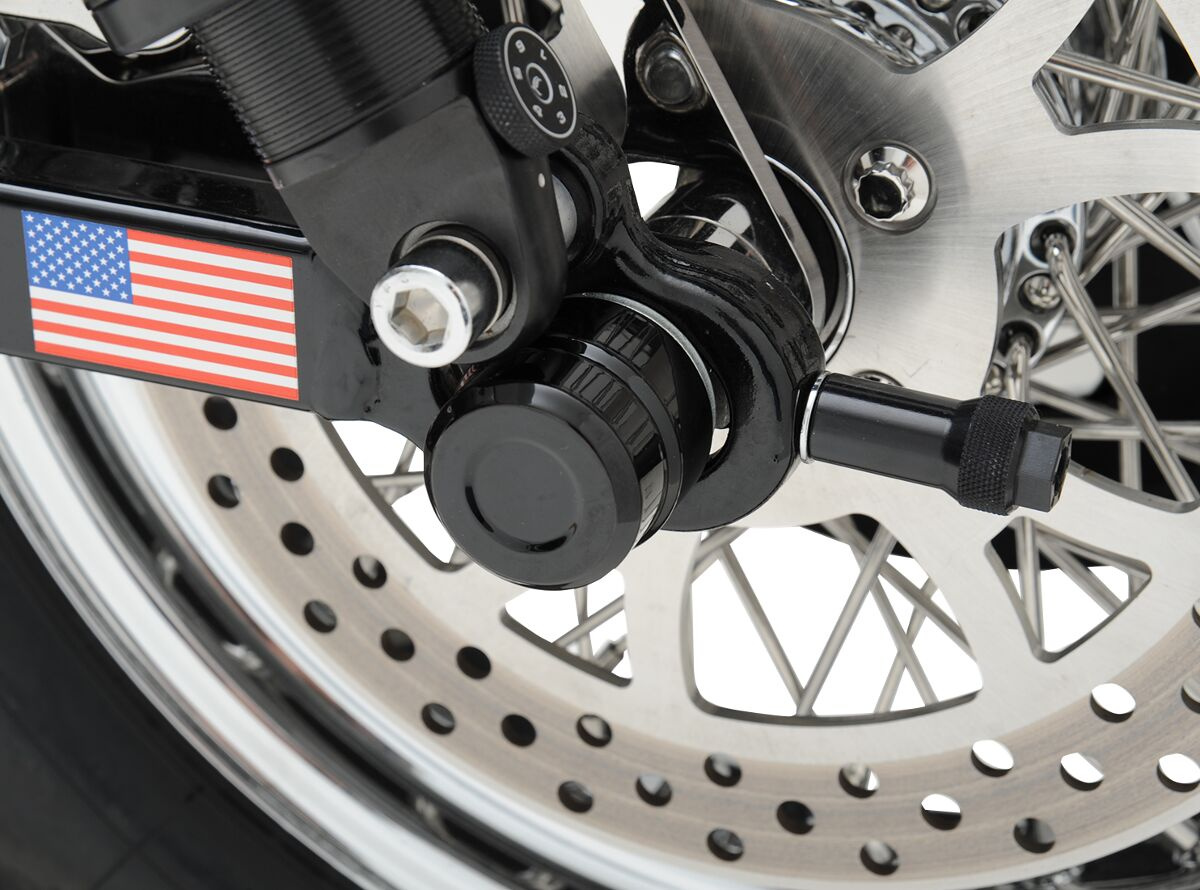 Drag Specialties Billet Cap Axle Black Rear Cap Axle Rear 08-12Xl Bk