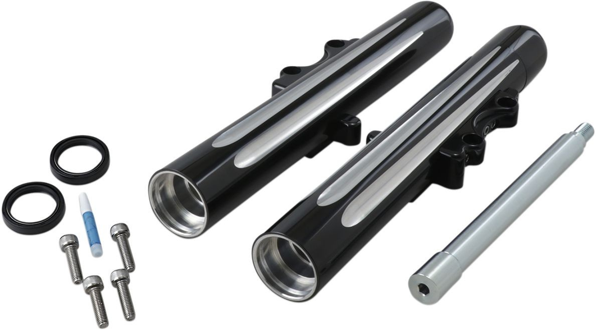 Arlen Ness Fork Legs Hot Legs Deep Cut Dual Disc Black Hotleg Dpct 00-