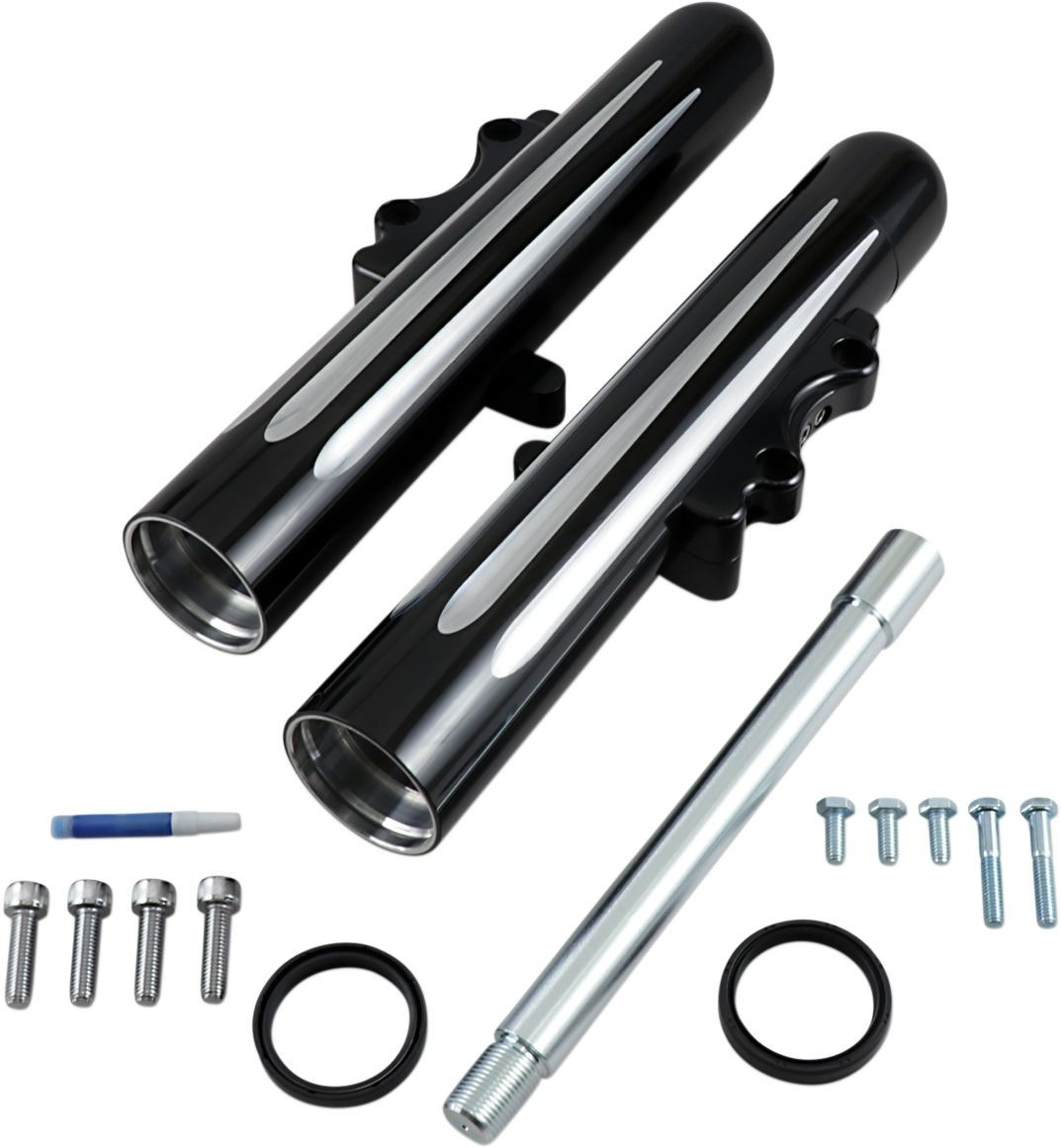 Arlen Ness Fork Legs Hot Legs Deep Cut Dual Disc Black Hot Leg Dc Flt