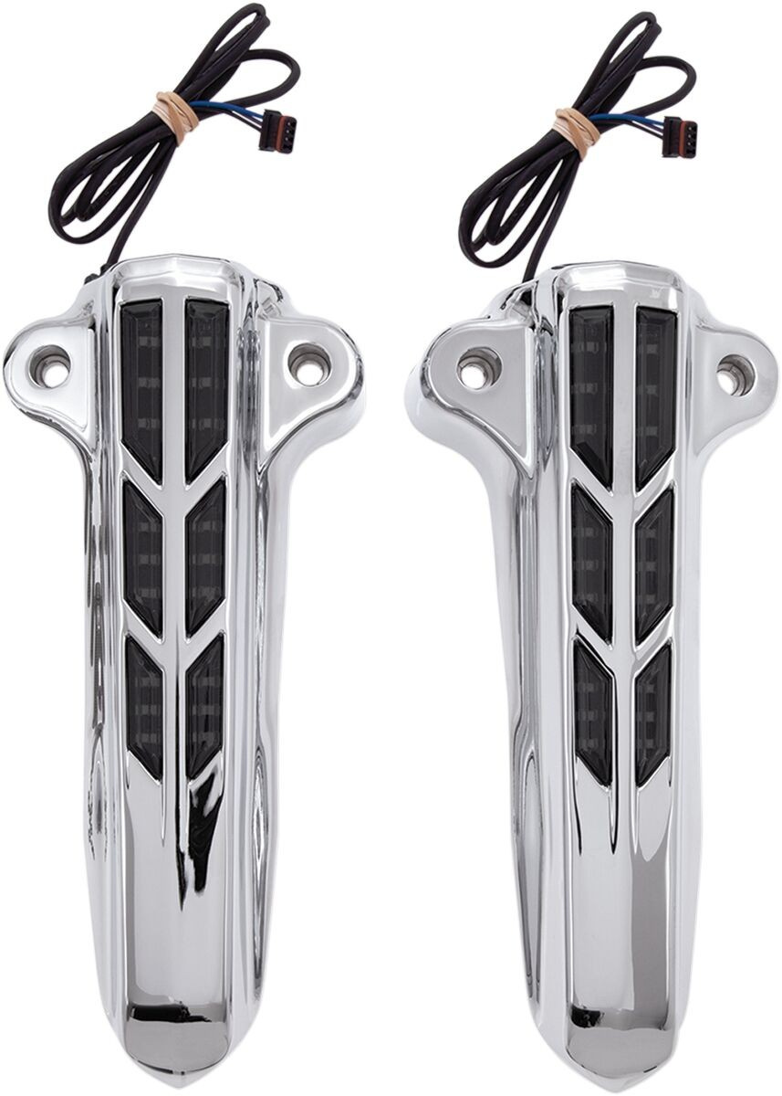 Ciro Fork Lower Leg Covers Lighted Chrome Cover Lower Leg Chrome/Amber