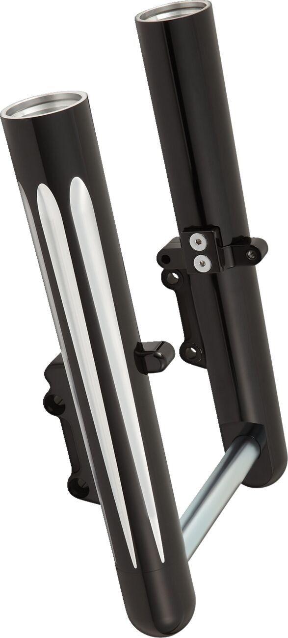Arlen Ness Fork Legs Hot Legs Deep Cut Dual Disc Black Fork Legs Hot L