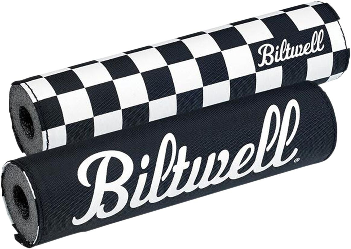 Biltwell Moto Bar Pad Checkers/Script Black Pad Crossbar Bw Checkr