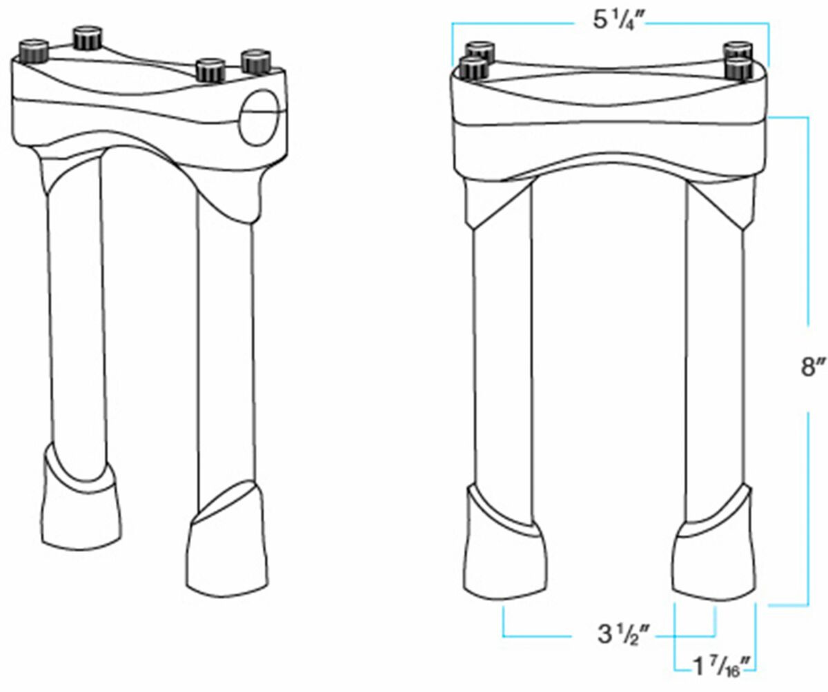 Biltwell 20,5 Cm Murdock Steel Riser Satin Black Risers Murdock 8 Blk