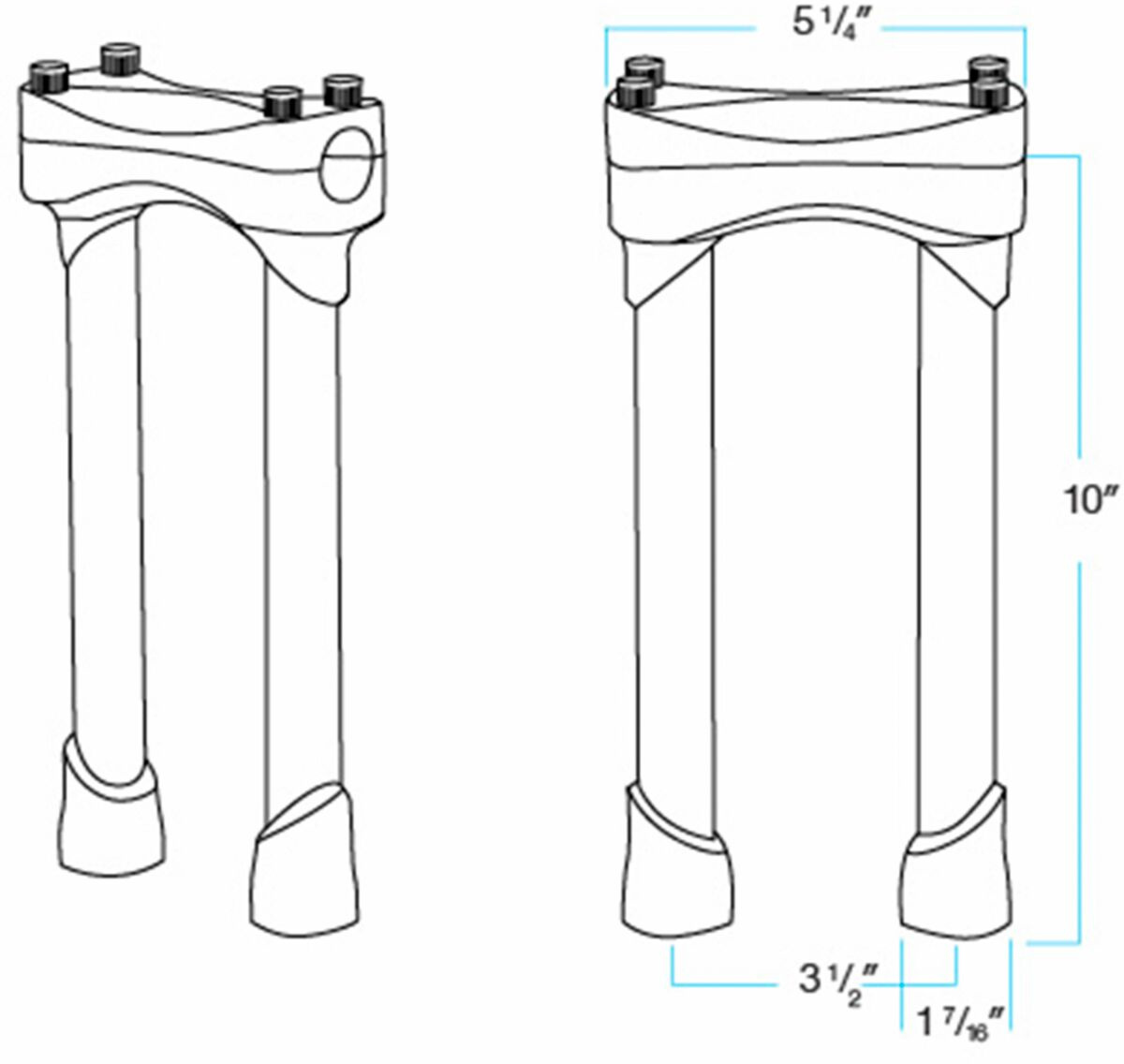 Biltwell 25,5 Cm Murdock Steel Riser Satin Black Risers Murdock 10 Blk