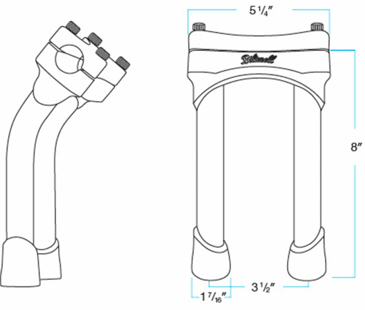 Biltwell 20,5 Cm Murdock Pullback Steel Riser Polished Show Chrome Ris
