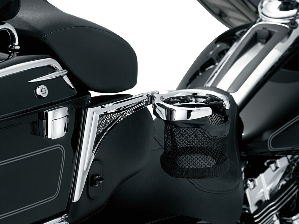 Kuryakyn Passenger Drink Holder With Basket Right Holder Drink Basket