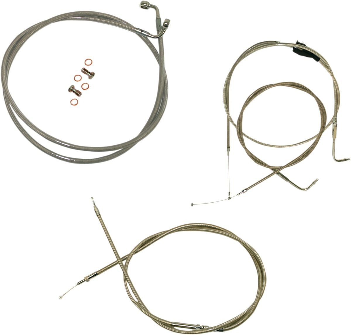 La Choppers Mini Ape Bar Cable Kit Stainless Steel For Non-Abs Hd Cbl