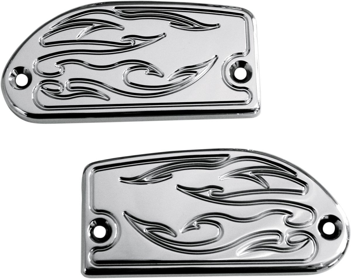 Baron Master Cylinder Cover Flame Chrome Covers M/Cyl Yam Flm Chr