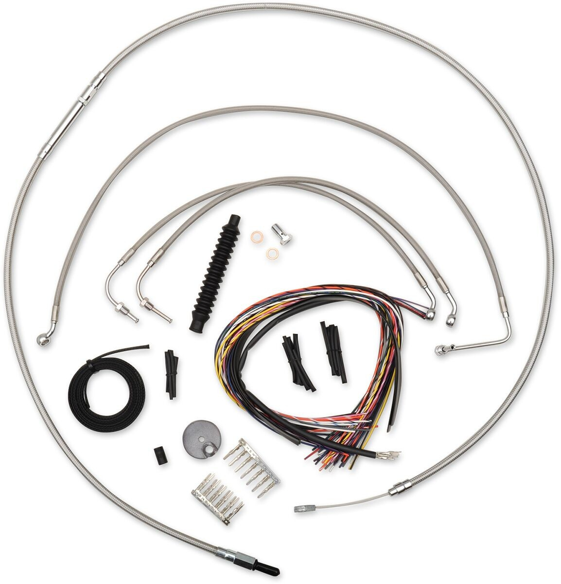 La Choppers Cable And Brake Line Kit Stainless Polished For 15