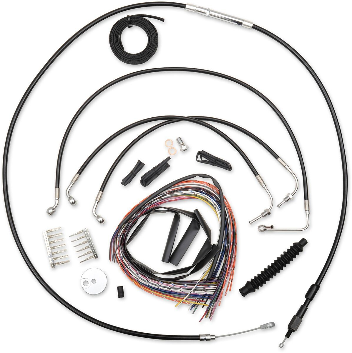 La Choppers Cable And Brake Line Kit Black Vinyl For 12