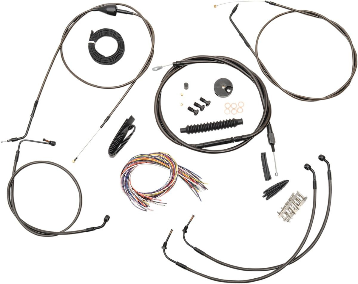 La Choppers Cable And Brake Line Kit Midnight Black Braided For 15