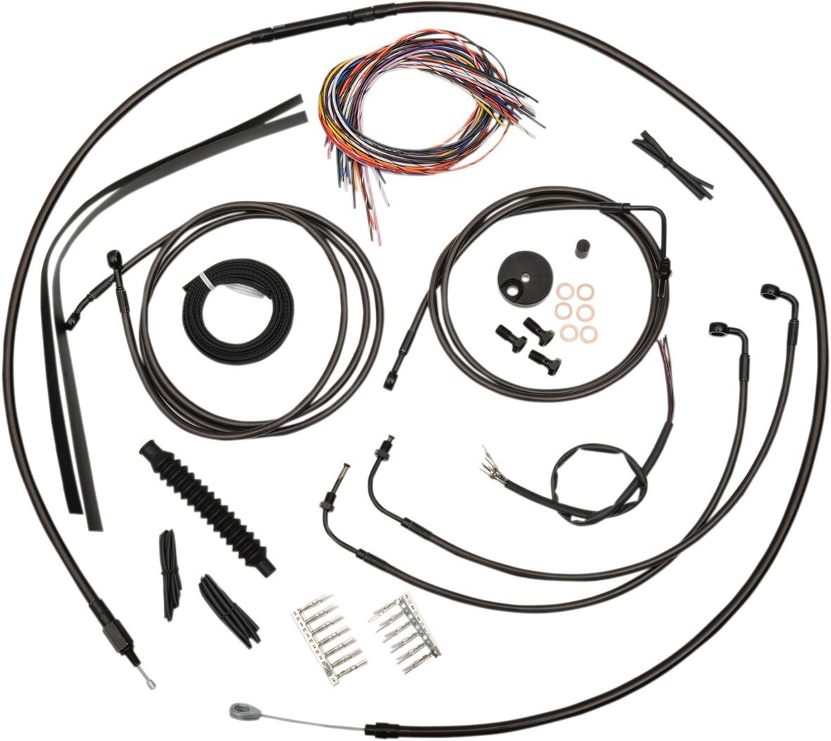 La Choppers Cable And Brake Line Kit Midnight Black For 15