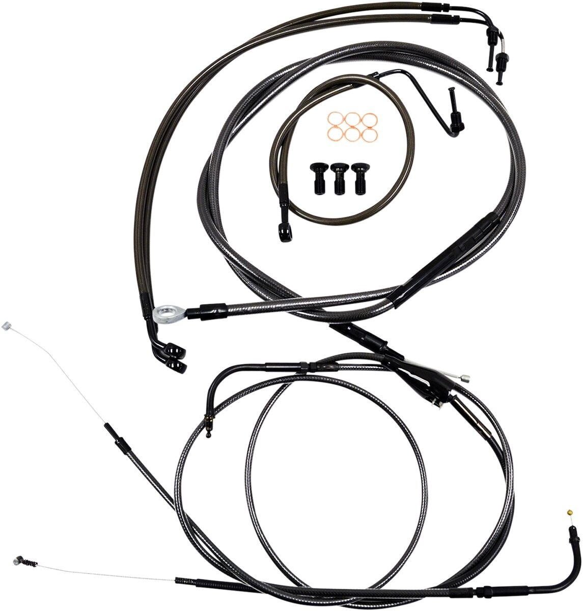 La Choppers Cable And Brake Line Kit Midnight Black For 12