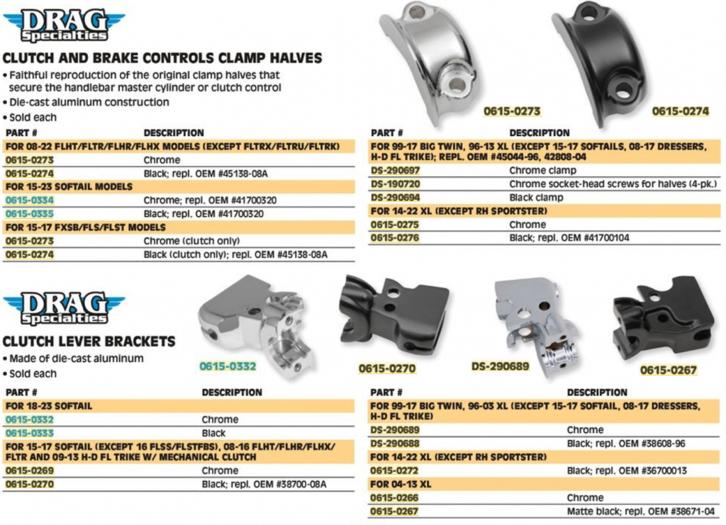 Drag Specialties Clutch Lever Bracket Chrome Bracket Cltch Chr 08-17